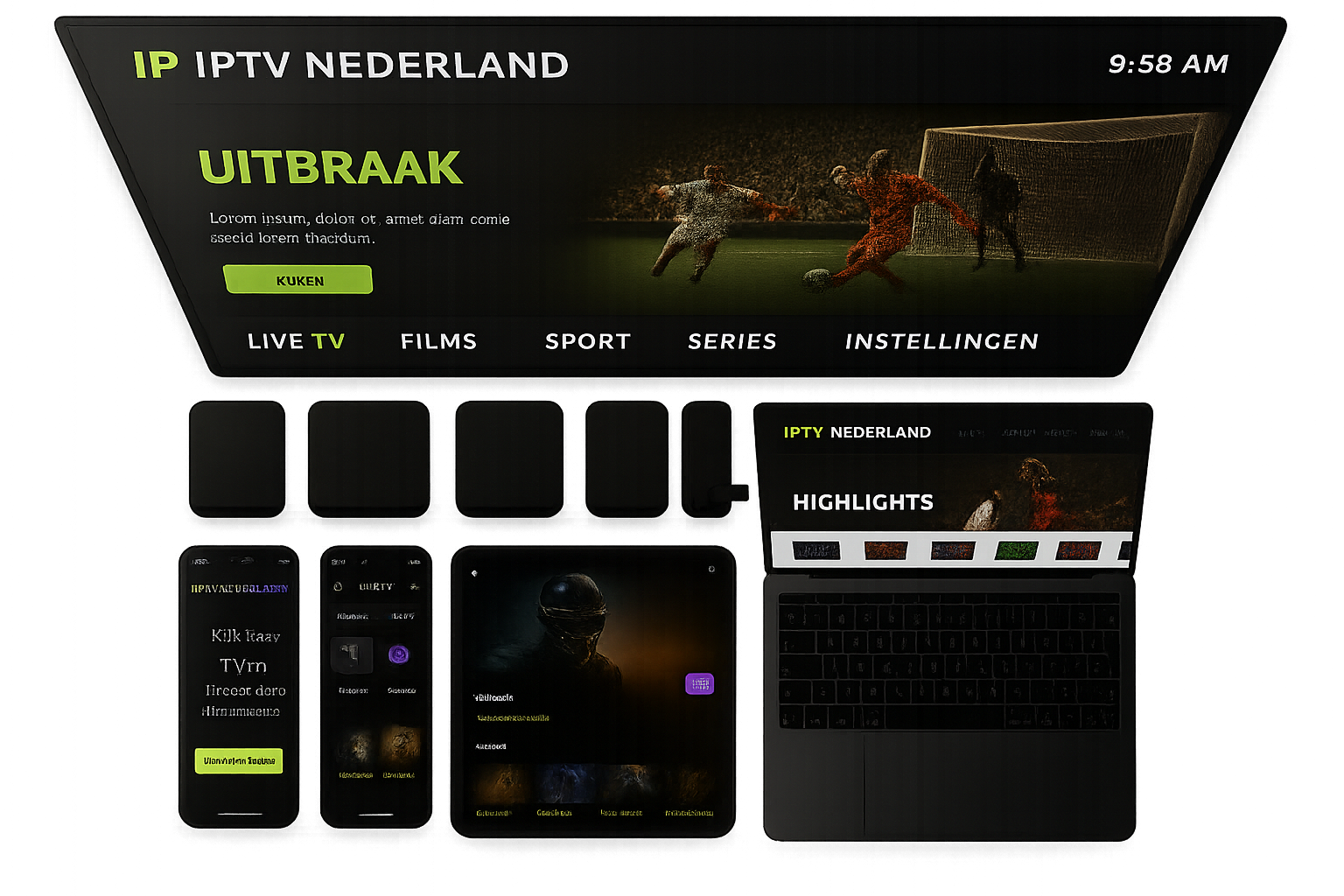 IPTV Kopen service preview - iptvkopen abonnement met 20.000+ HD-kanalen voor Nederland en België. Net IPTV service.